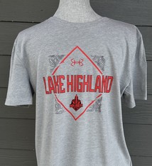 UA Youth SS Cotton Tee Lake Highland Over Mascot in Diamond 22