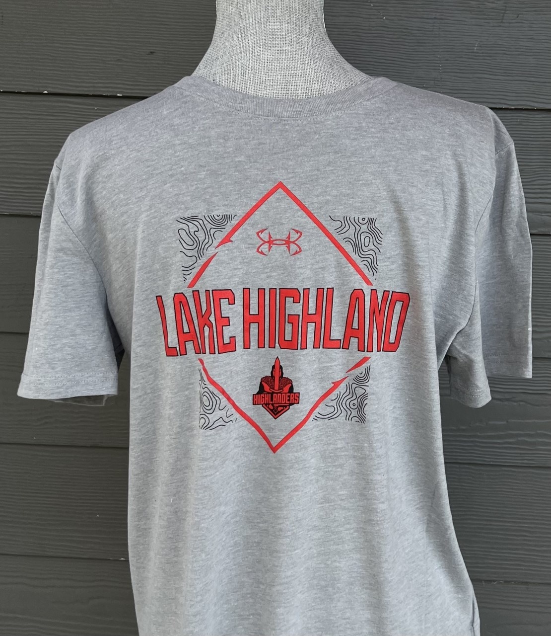UA Youth SS Cotton Tee Lake Highland Over Mascot in Diamond 22