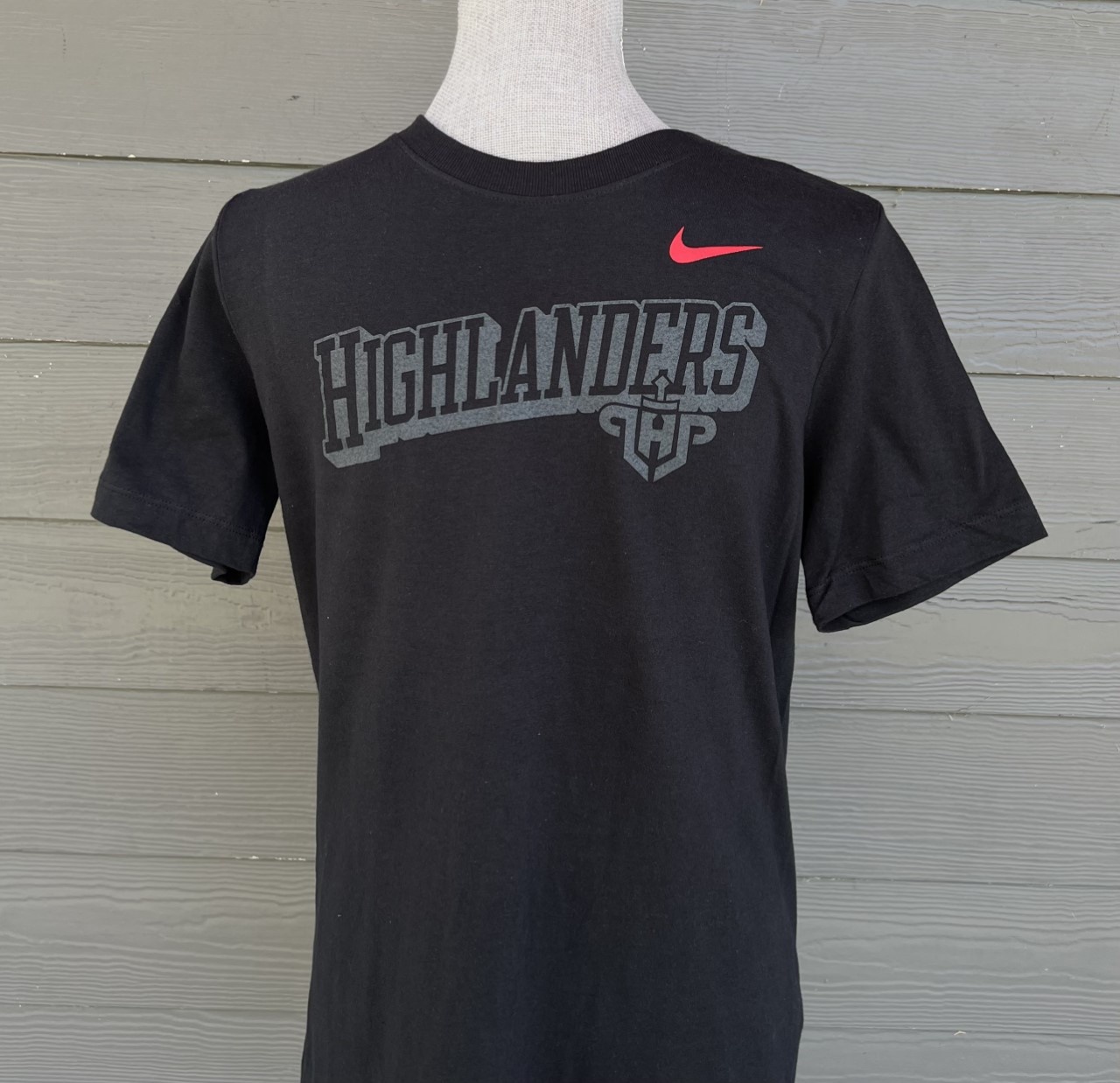 Nike Youth SS Cotton Tee Highlanders w/LHPLogo in Silver 22