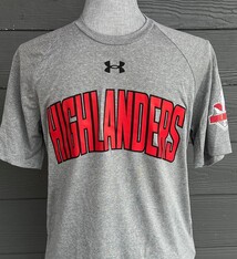UA Adult Tech Tee Highlanders Mascot on Sleeve SS 23