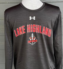 UA Adult Tech Tee Mascot under Lake Highland LS 23