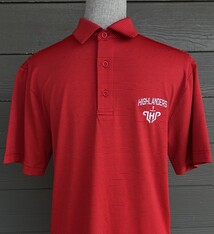 UA Adult Polo LHP Logo Under Highlanders 23