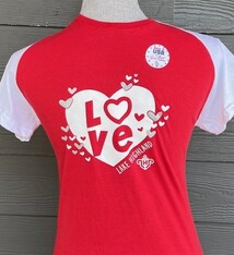 Youth Girls Third Street Baseball TeeW/Hearts Love SS Tee 23