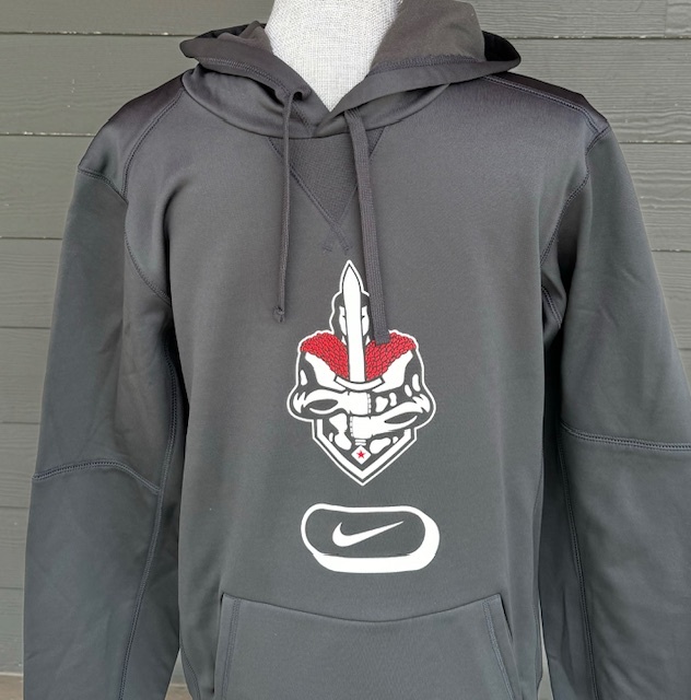 Adult Nike Hoodie Mascot over Nike swoosh 24