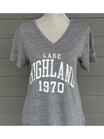 League Adult League V neck Lake Highland 1970 in White