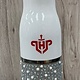 Mybevi 20oz White Bedazzled Steel Insulated Water Bottel w/ LHP Logo in Red 23