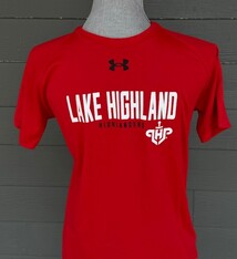 Youth UA Tech Tee Lake Highland over Highlanders next to Logo SS 24
