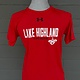 Youth UA Tech Tee Lake Highland over Highlanders next to Logo SS 24
