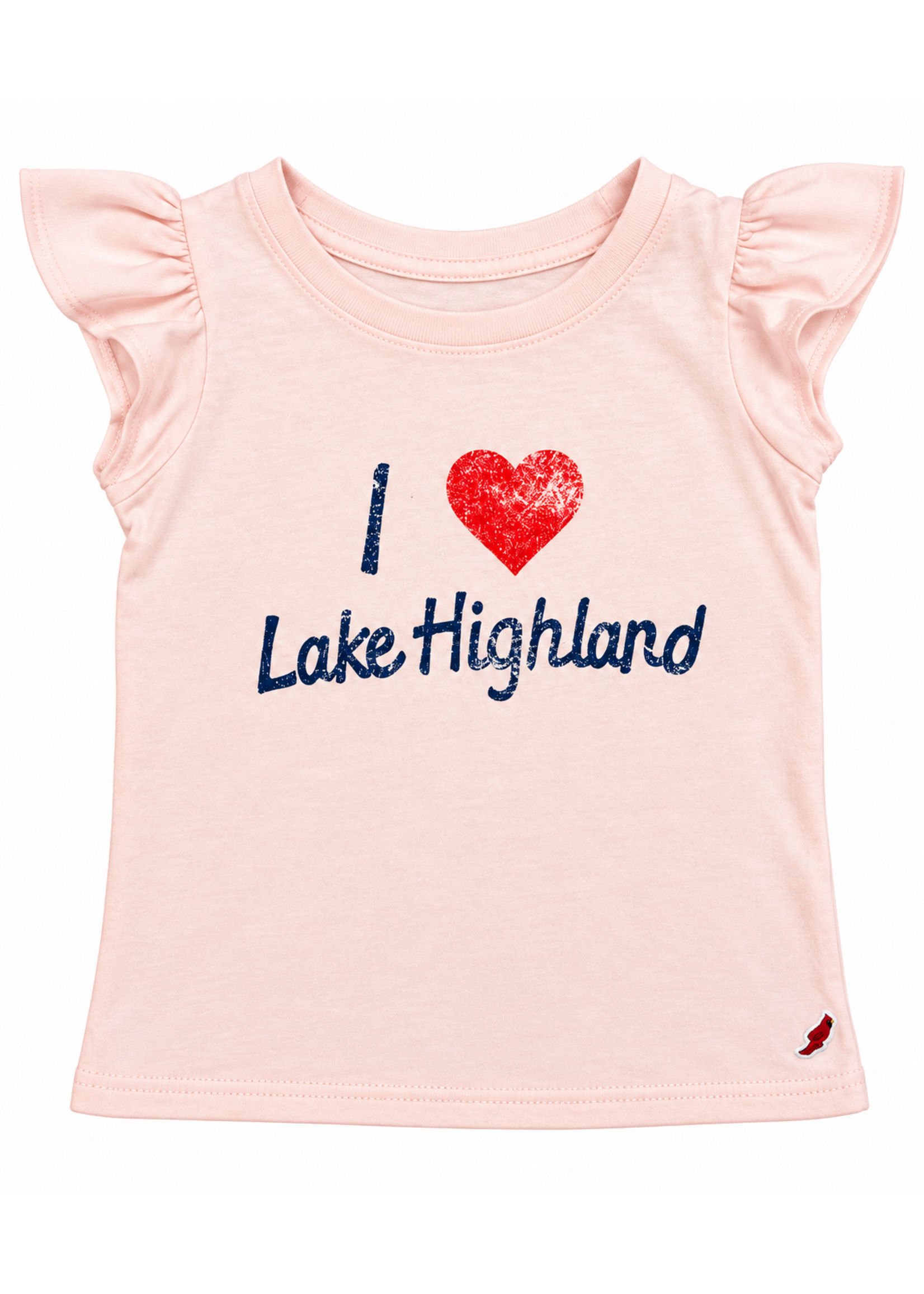 League Youth Girls Flutter Tee SS I Heart Lake Highland 26