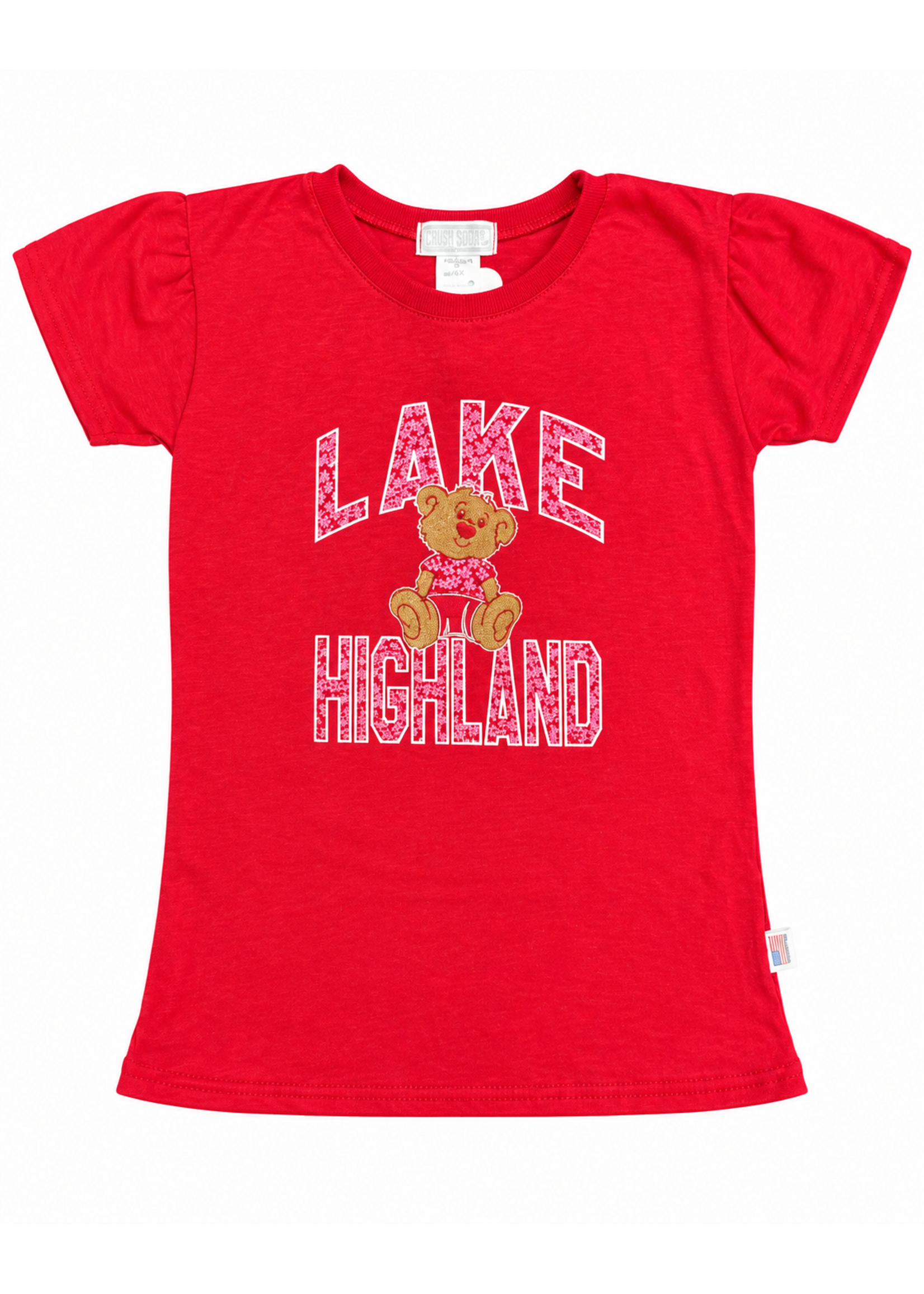 Youth Girls Teddy Bear Tee w/ Lake Highland Flower Print 26