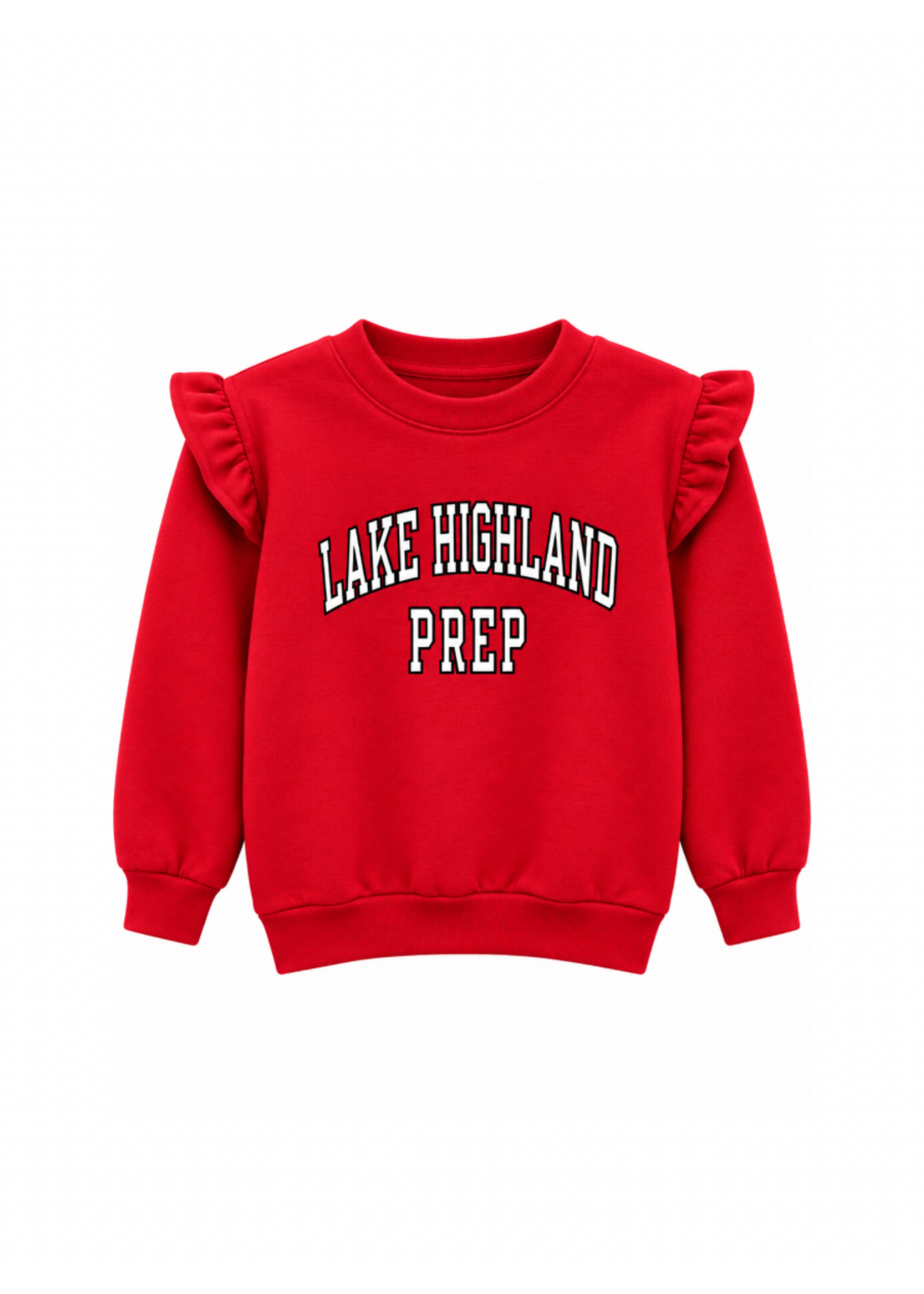 Youth Girls Fleece Crew w/Shoulder Ruffle Lake Highland LS '26