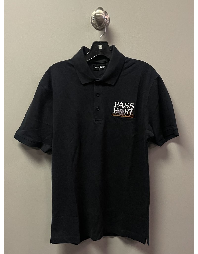 Pass~Port Pass~Port Circle Saw Embroidery Polo - Black (size Large)