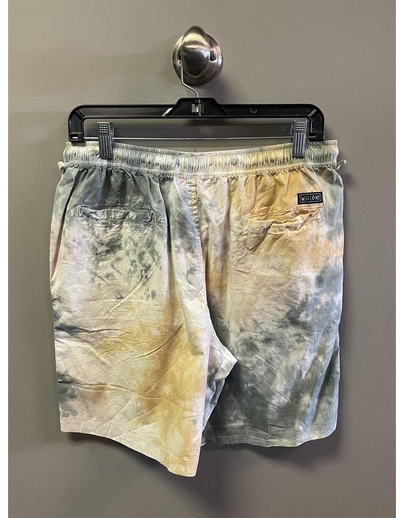 Welcome Welcome Soft Core Printed Cloud Dye Shorts - Cloud/Black (size Large 32/34)