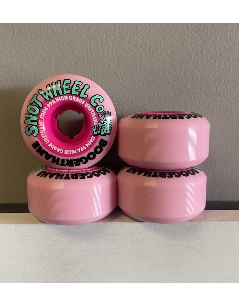 Snot Wheel Co. Snot Team Boogerthane 55mm 99a Pale Pink/Pink Wheels (set of 4)
