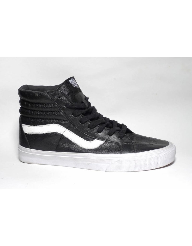 black white leather vans