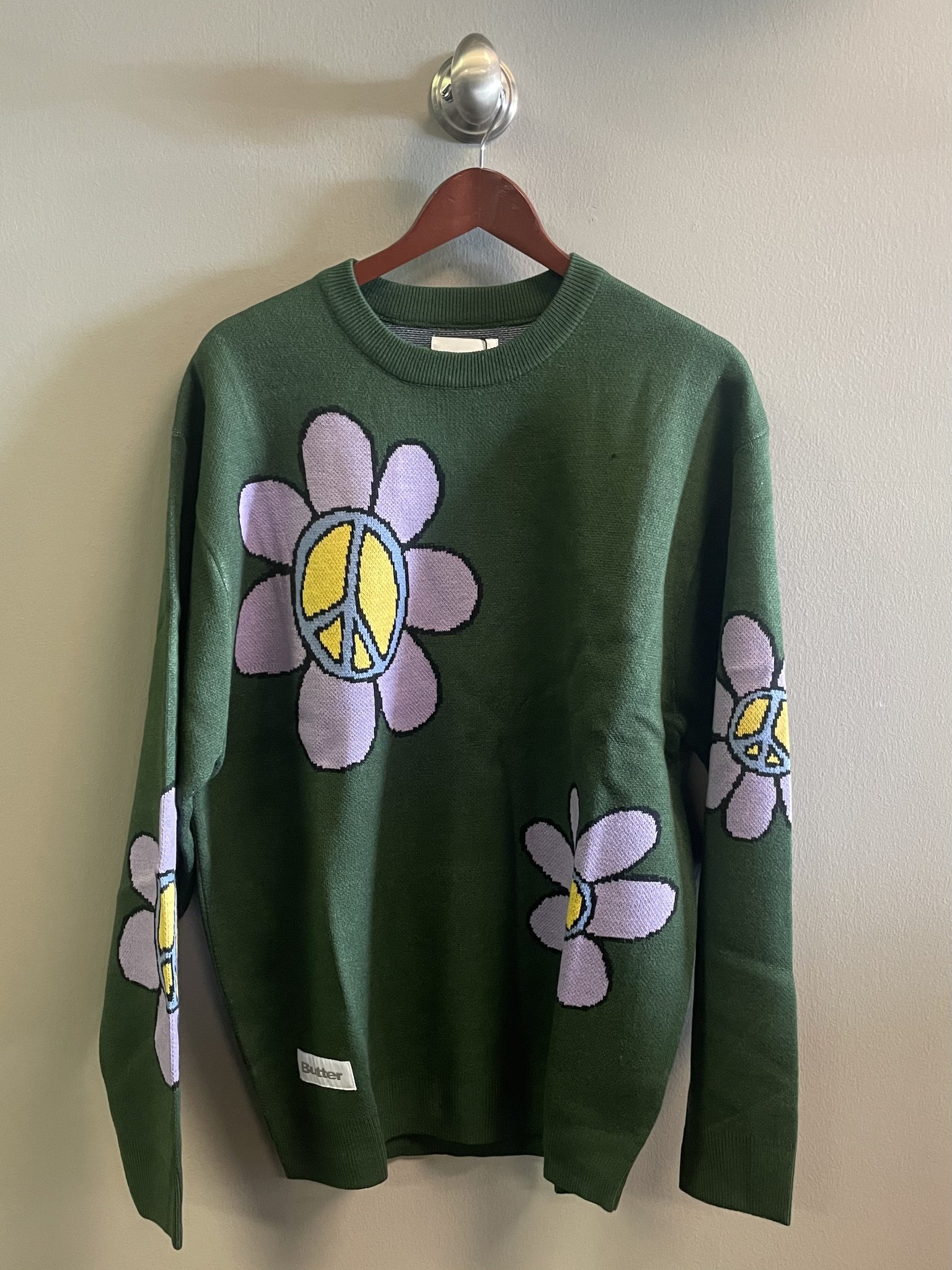 Butter Goods Flowers Knit Sweater - Sage - FA SKATES