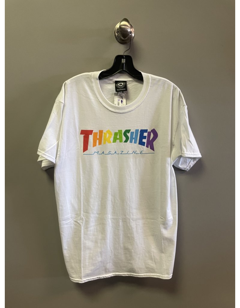 Thrasher Mag Thrasher Rainbow Logo T-shirt - White (size Medium or Large)