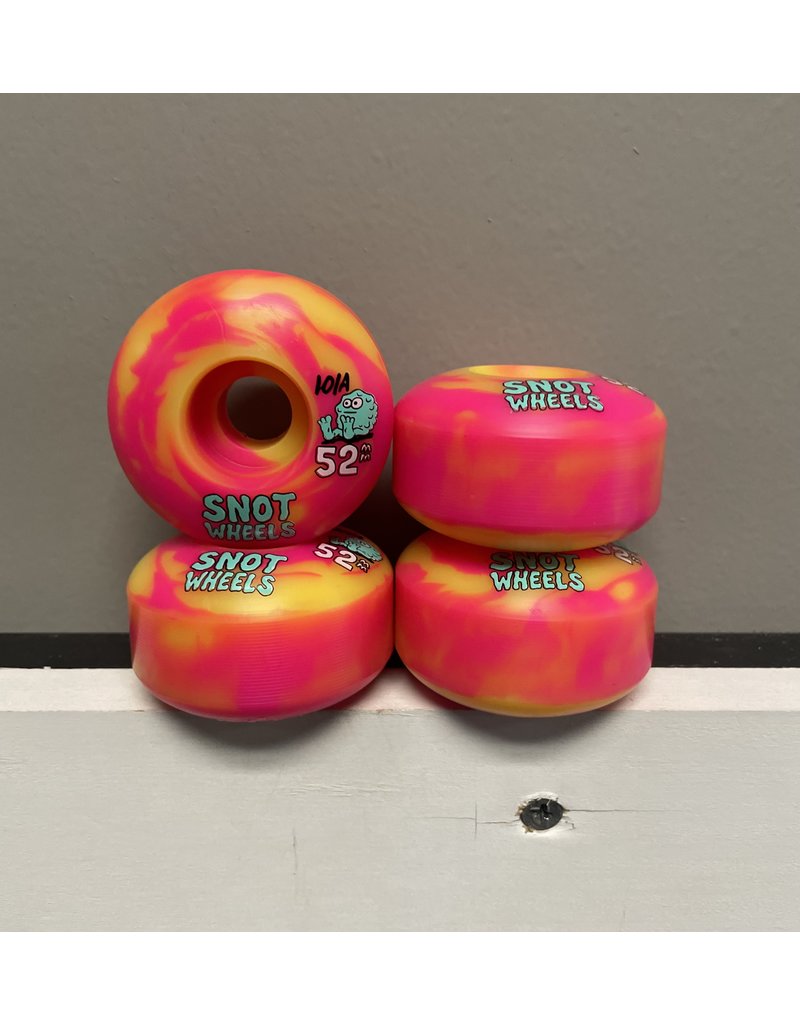 Snot Wheel Co. Snot Swirls Pink/Yellow Classic 52mm 101A Wheels (set of 4)