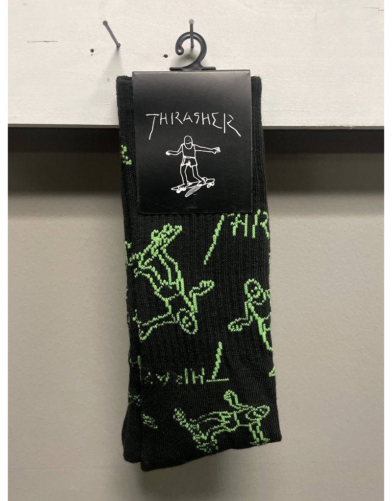 Thrasher Mag Thrasher Gonz Sock - Black/Green