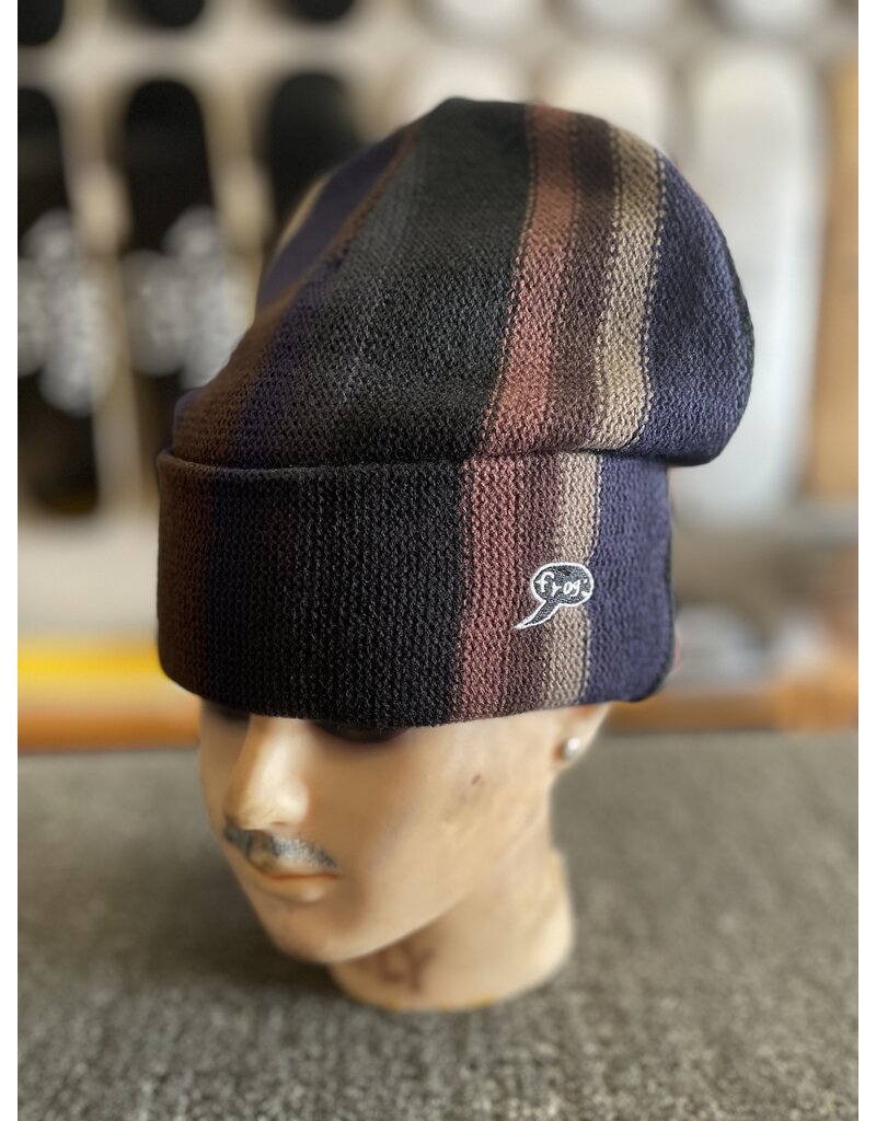 Frog Skateboards Frog Vertical Stripe Beanie - Navy/Grey