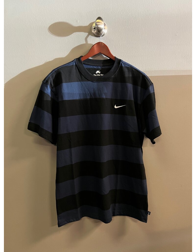Nike SB Nike Sb Striped T-shirt - Midnight Navy/Black/White  (size Small)