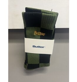 Butter Goods Butter Goods Checkered Socks - Black/Sage