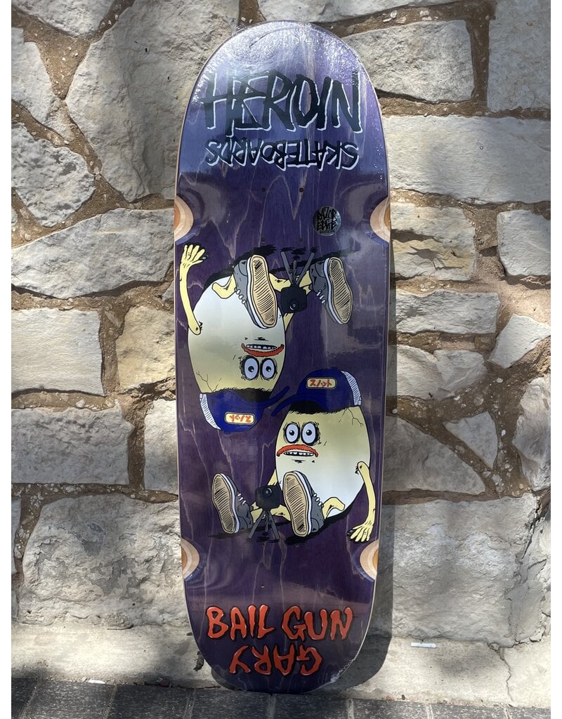 Heroin Heroin Bail Gun Gary 4 Symmetrical Egg Deck - 9.75 x 32.5 (WB 14.25) Razor Edge (Wheel Wells)