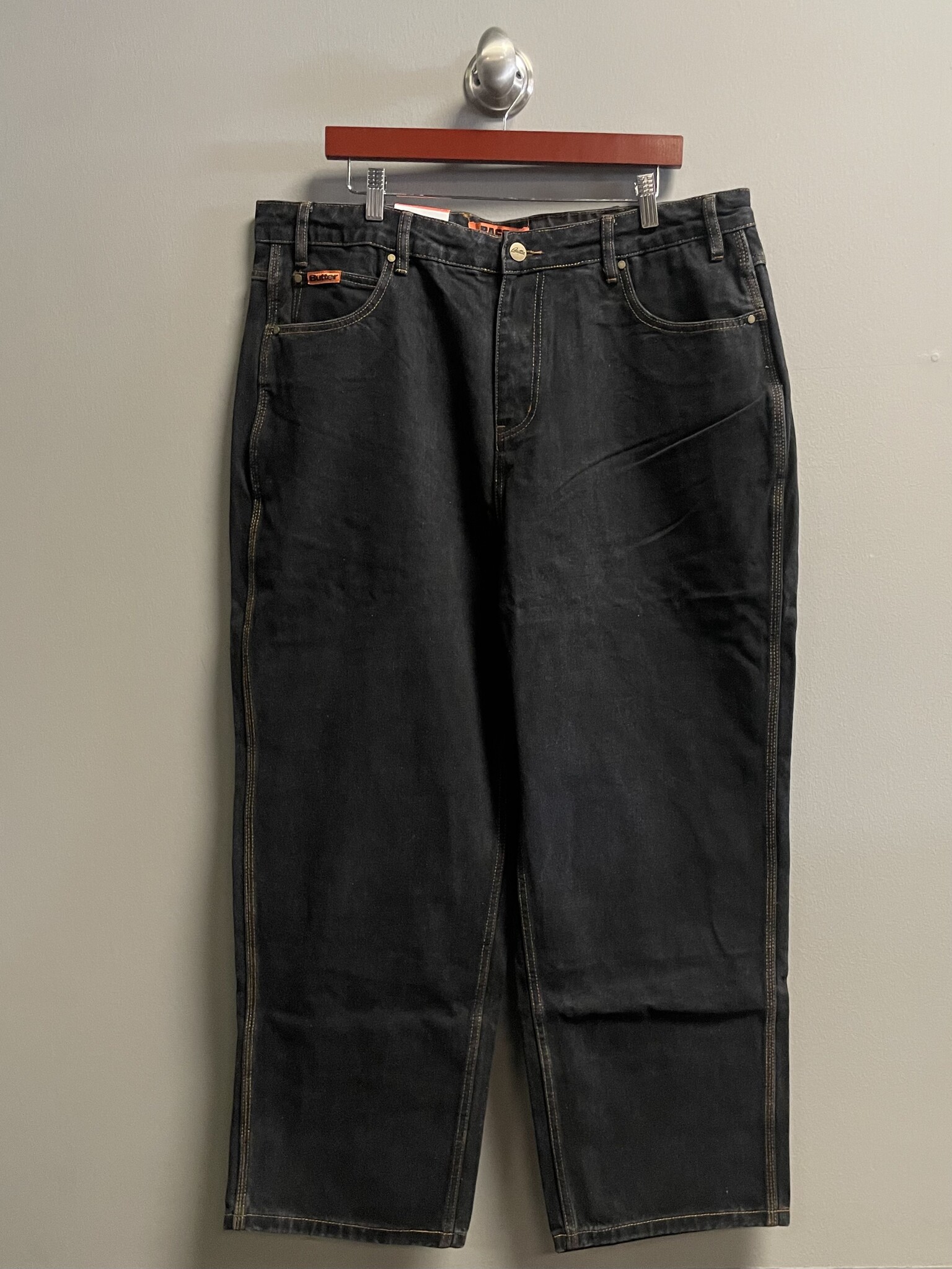 Butter Baggy Denim Jeans Washed Black FA SKATES