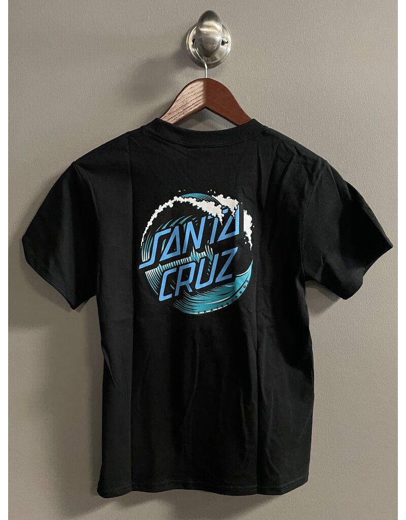 Santa Cruz Youth Wave Dot T-shirt - Black - FA SKATES