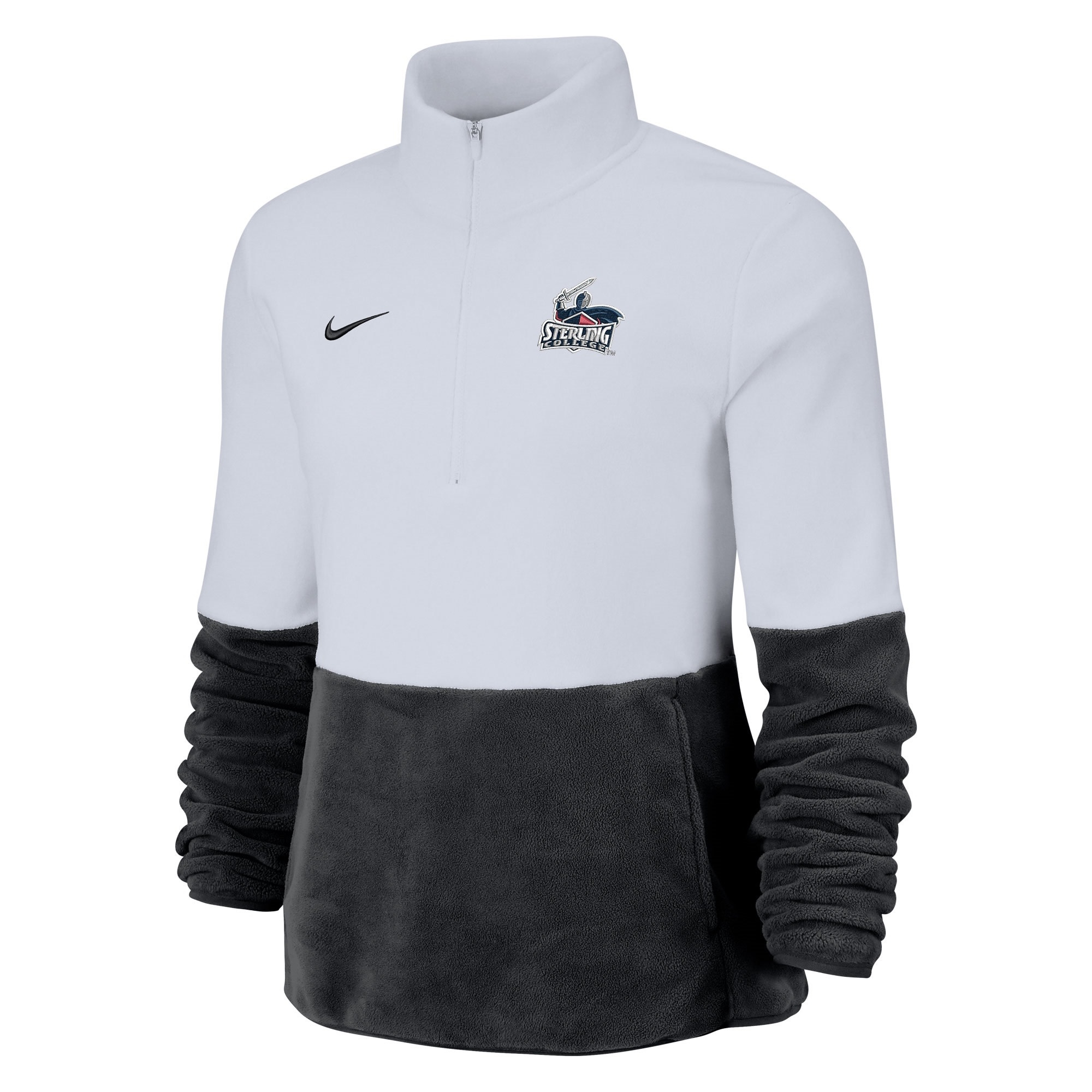 nike half zip black and white