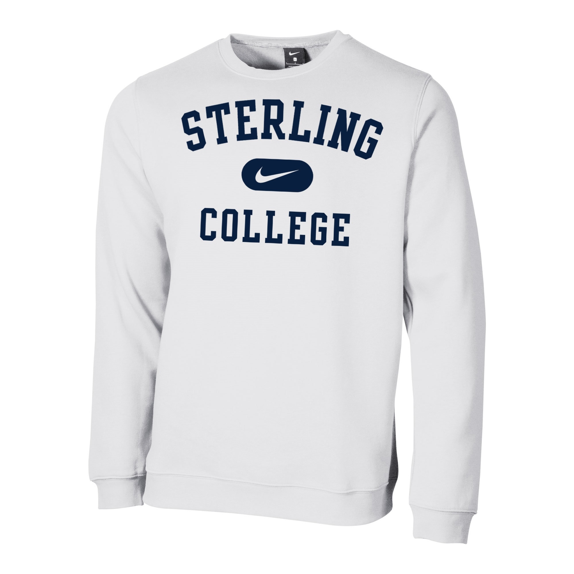 nike club fleece crew white