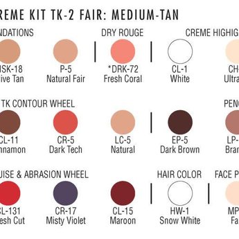 Tk2 Fair Med Tan Theatrical Makeup Kit - Ben Nye Professional Makeup Kit Tk2 Fair Med Tan Theatrical Makeup Kit - Ben Nye Professional Makeup Kit