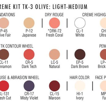 Tk3 Olive Lt Med Theatrical Makeup Kit - Theatrical Makeup Cl Tk3 Olive Lt Med Theatrical Makeup Kit - Theatrical Makeup Cl