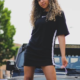 nike swoosh dress black