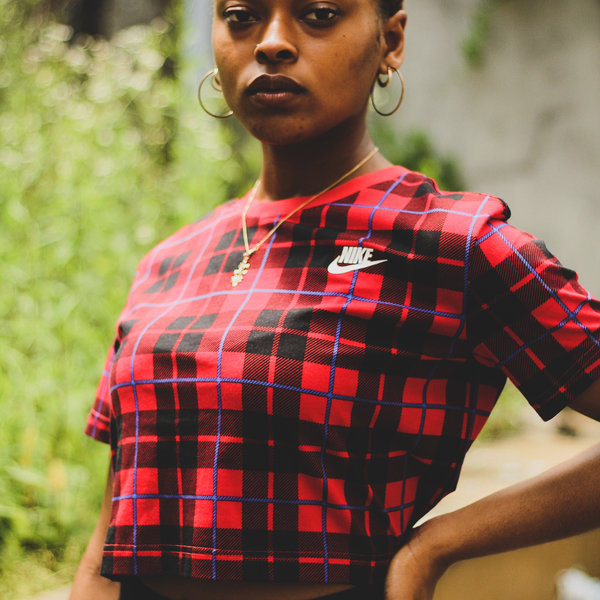 nike crop top red