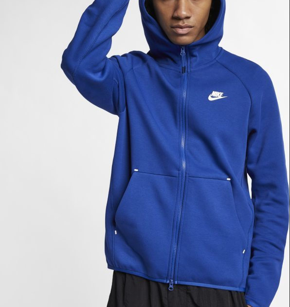 blue nike zip up hoodie