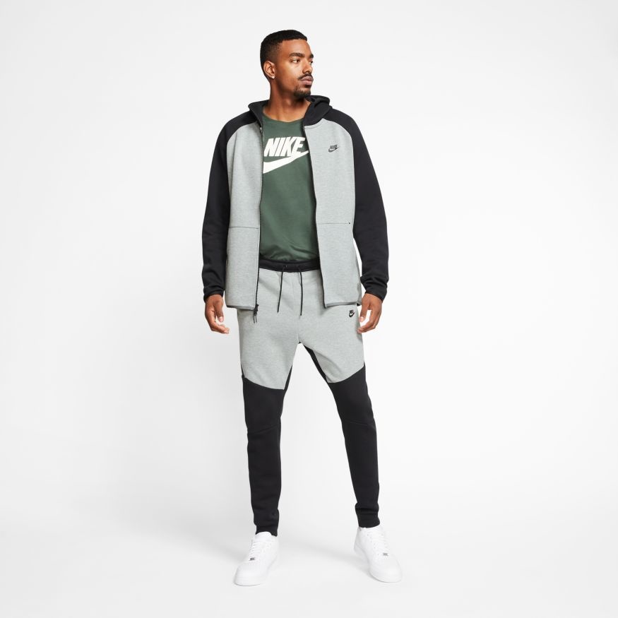 grey and black nike tech
