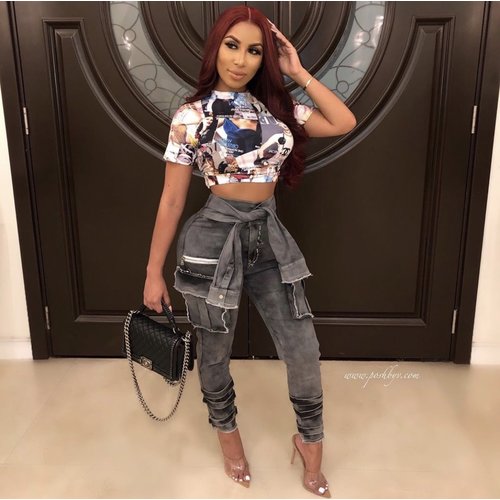 tie waist denim jeans