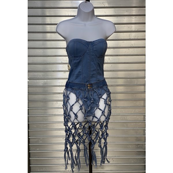 denim chain dress