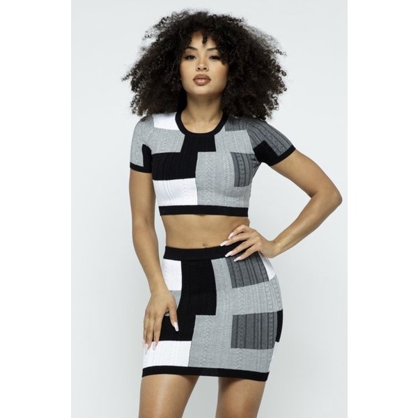 2 piece sweater skirt set