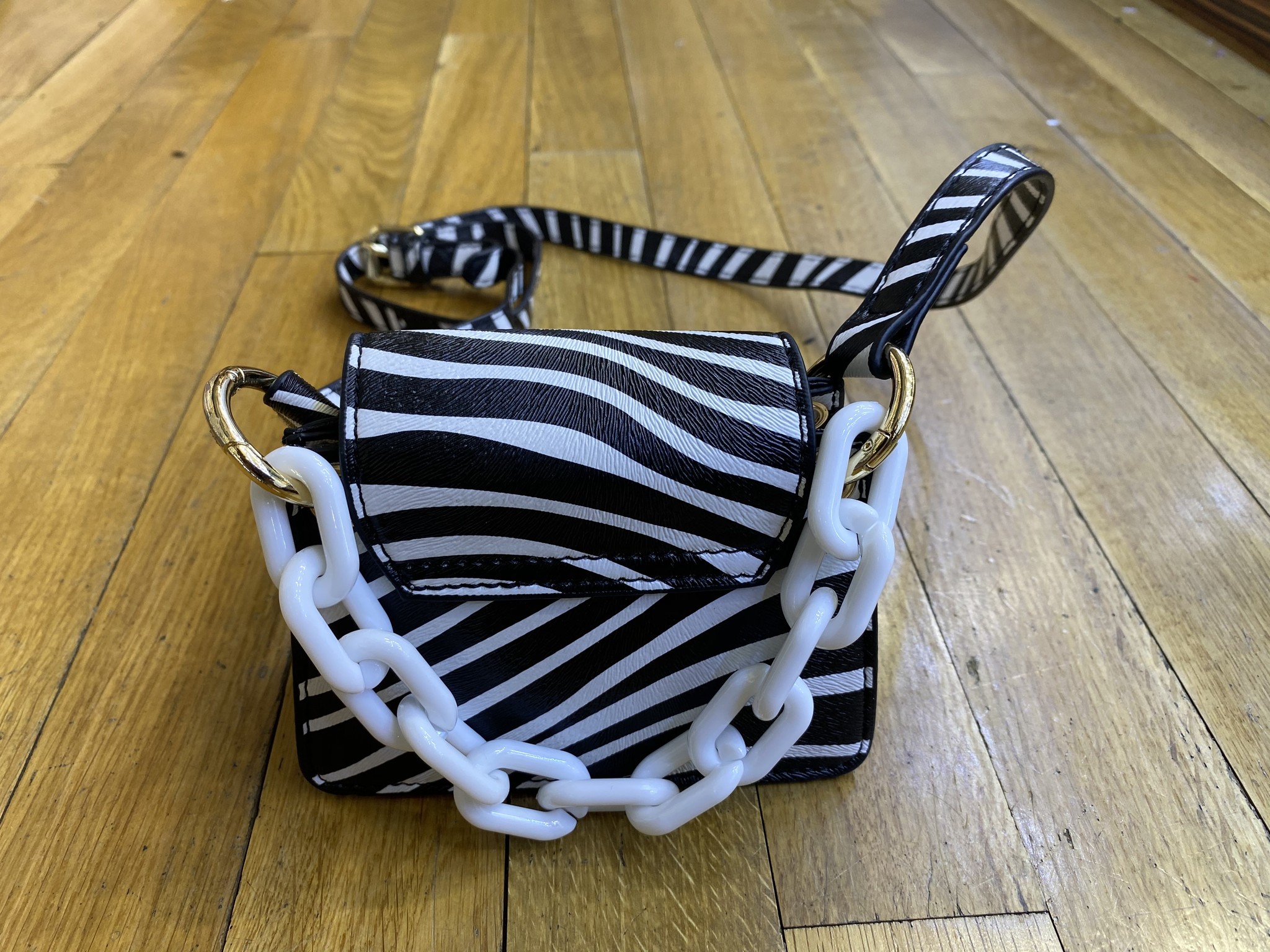 zebra print cross body bag