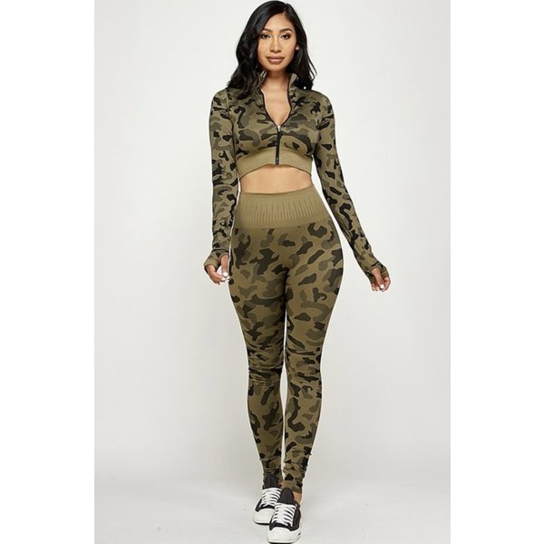 2 PIECE CAMOUFLAGE YOGA SET - SIT\