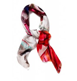 Coco Lee Tomorrow is today, Red printed scarf