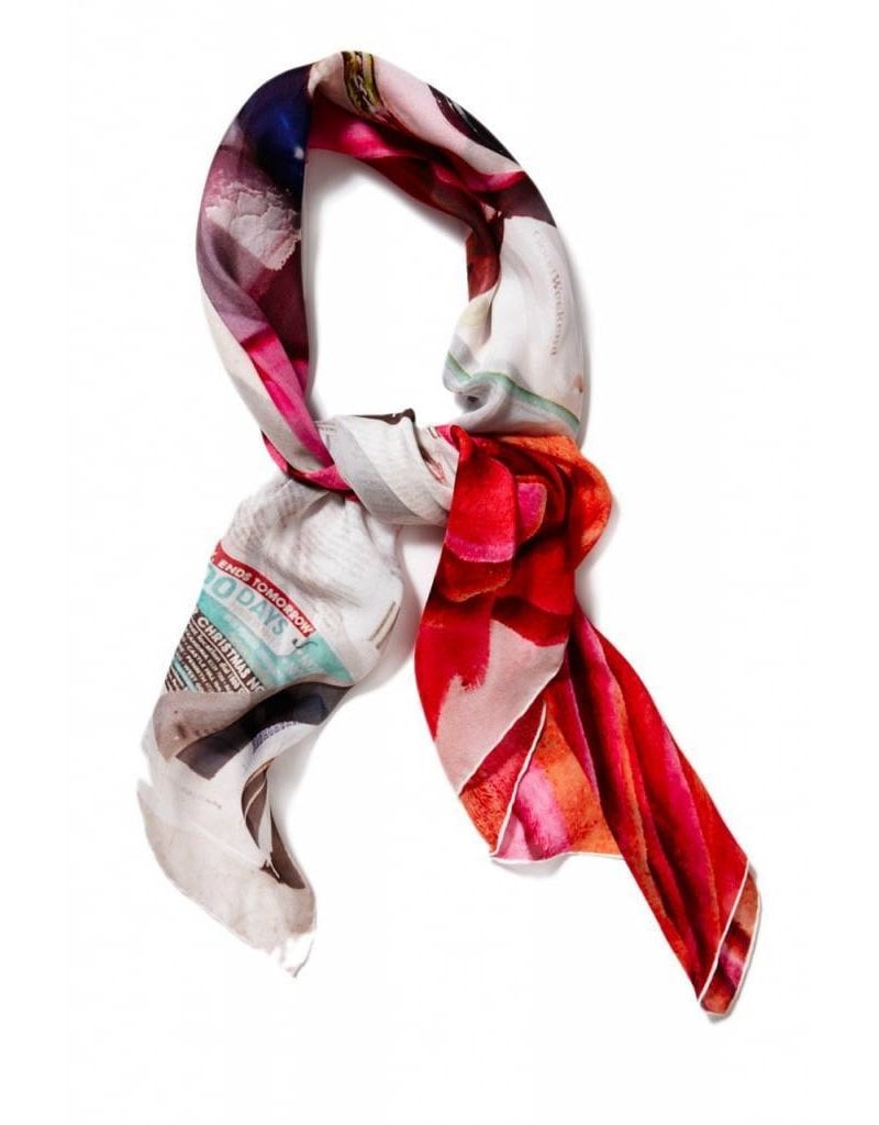 Coco Lee Tomorrow is today, Red printed scarf