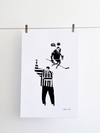 Affiche Hockey et bière  11 X 17 po matrice