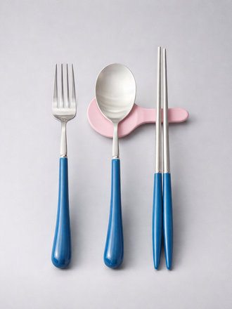 Korea table Coutellerie Eiffel · Ensemble pour enfants - 3 pièces  · Argent/Bleu