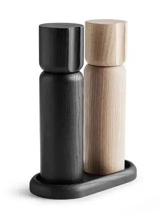 Ensemble de moulins sel-poivre et mini plateau en bois (25)