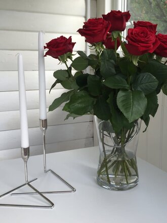 BORN IN SWEDEN · Bougeoirs "Puzzle" | Acier inoxydable | Argent | Ensemble de 3 (26 cm, 20 cm, 18 cm)
