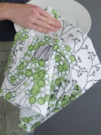 BORN IN SWEDEN · Linge à vaisselle · Forêt · Gris