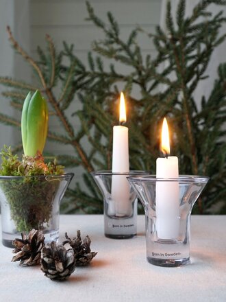 Born in Sweden - Bougeoirs en verre coloré « LUMI »